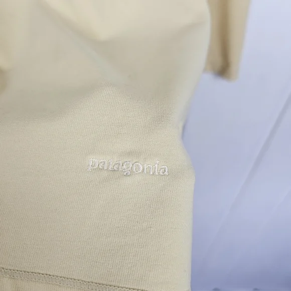 Patagonia Yellow Organic Cotton V Neck 3/4 Sleeve Basic Top Women's Medium - Picture 9 of 10